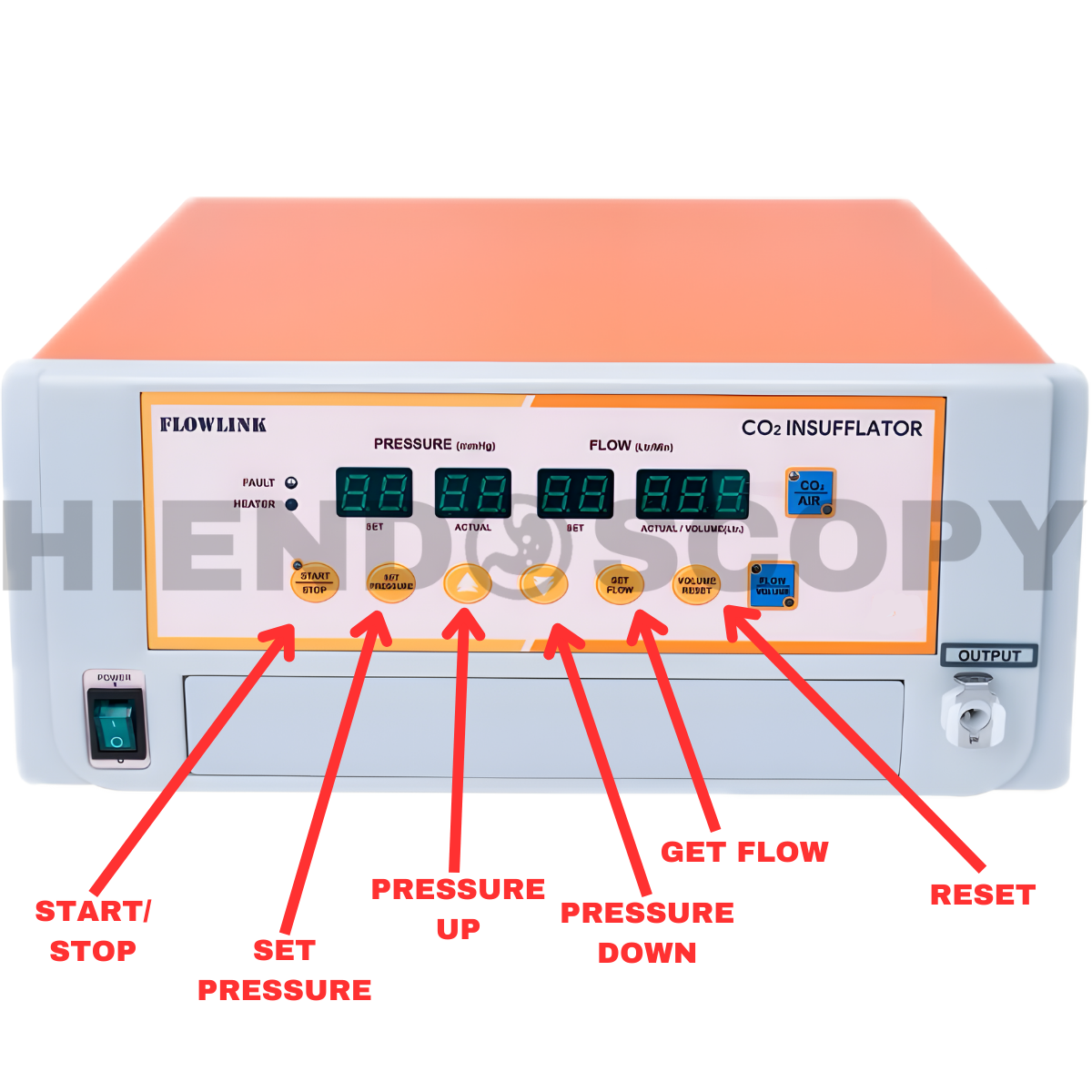 Laparoscopic CO₂ insufflator 30 L W/ Standard Accessories Instruments Set