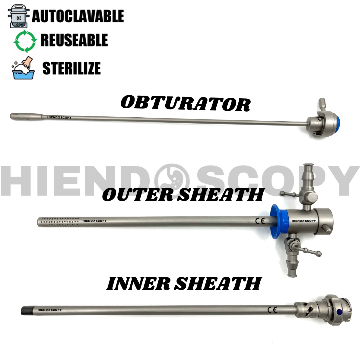 Storz Compatible 4mm TURP Bipolar Passive Double Stem With Resectoscope Sheath, Electrode and Cord