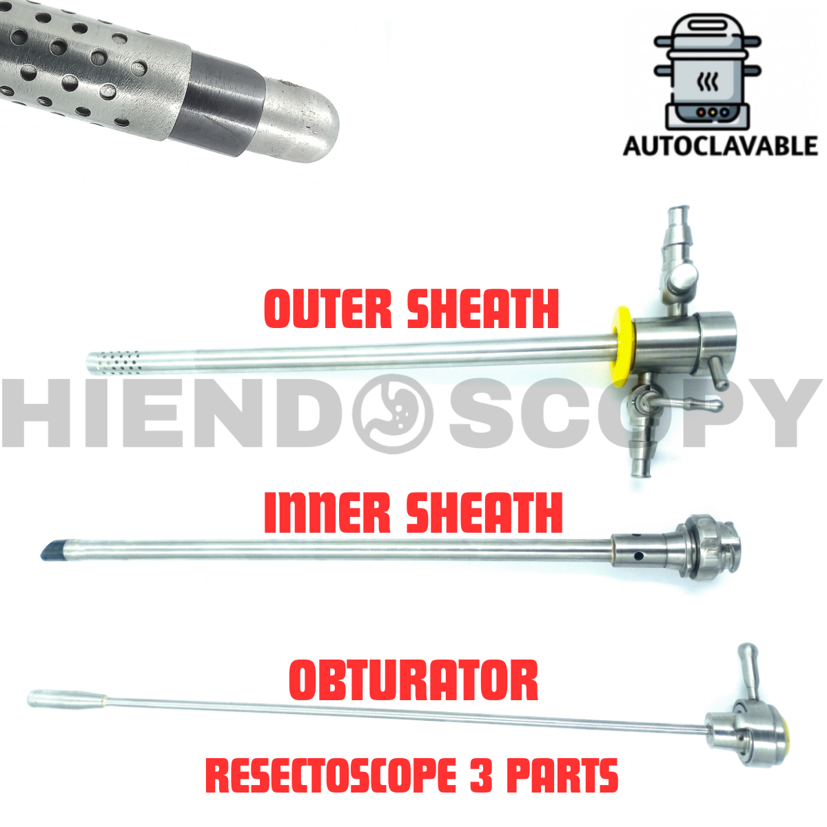 TURP Bipolar Resectoscope Working element and 26fr Sheath Compatible with Storz